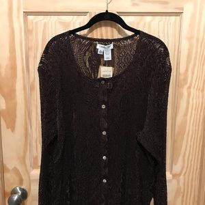 Coldwater Creek Lace Button Front Top